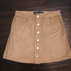 Express Suede Button-Up Skirt - Size 4